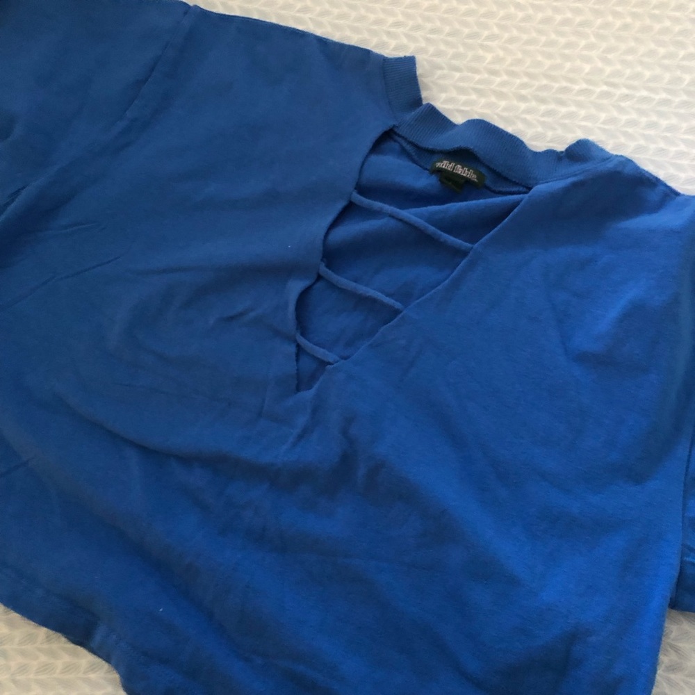 Electric Blue Cut Out Crop Top